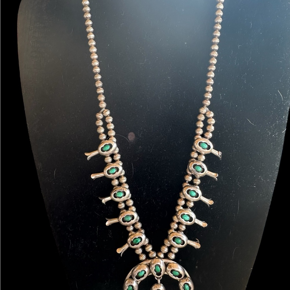 Elegant Silver and Green Necklace